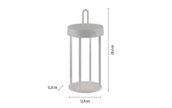LED-Akkutischleuchte Anselm, greige, 28,4 cm, inkl. Memoryfunktion