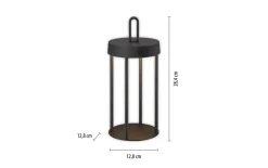LED-Akkutischleuchte Anselm, schwarz, 28,4 cm, inkl. Memoryfunktion