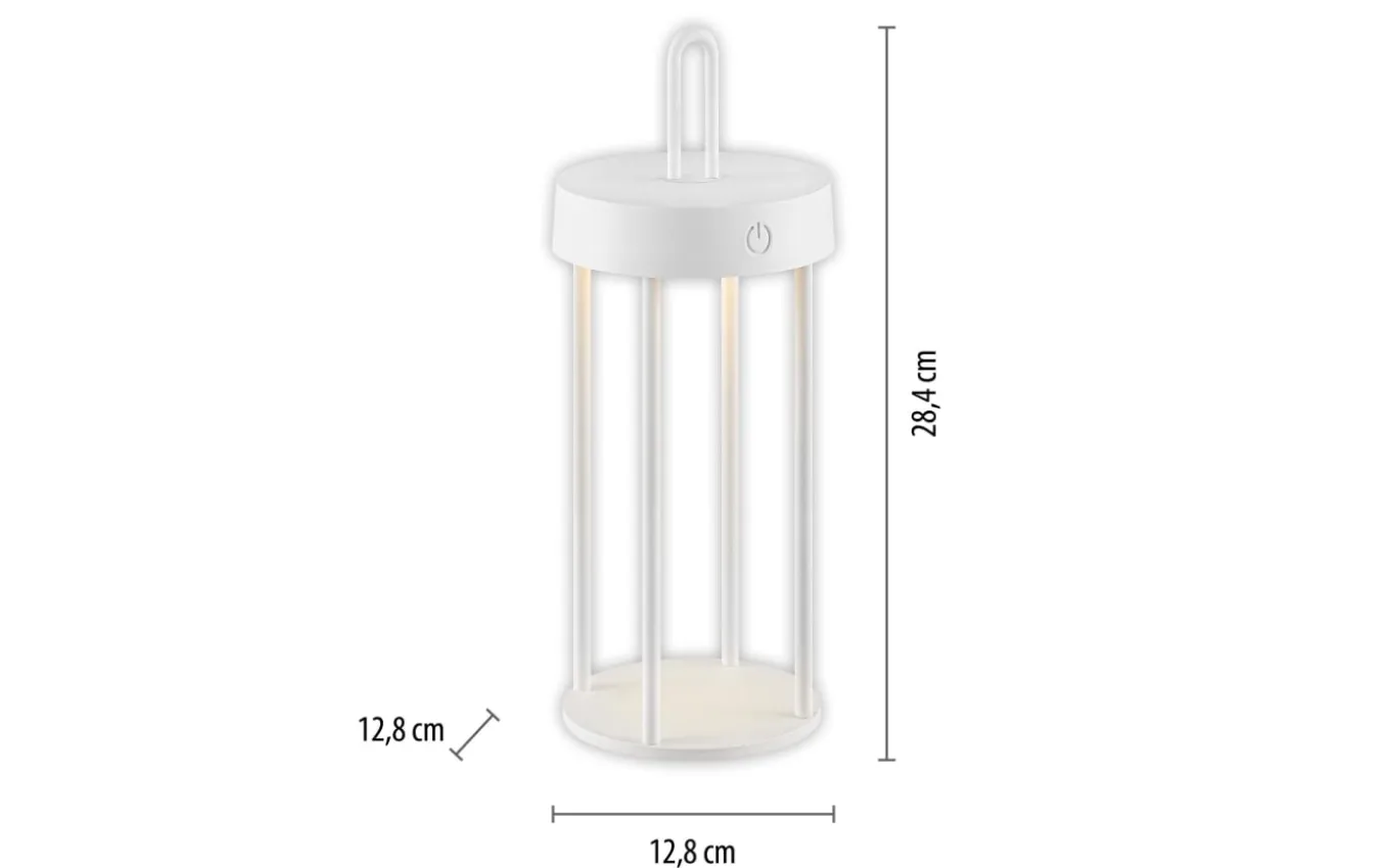 LED-Akkutischleuchte Anselm, weiß, 28,4 cm, inkl. Memoryfunktion
