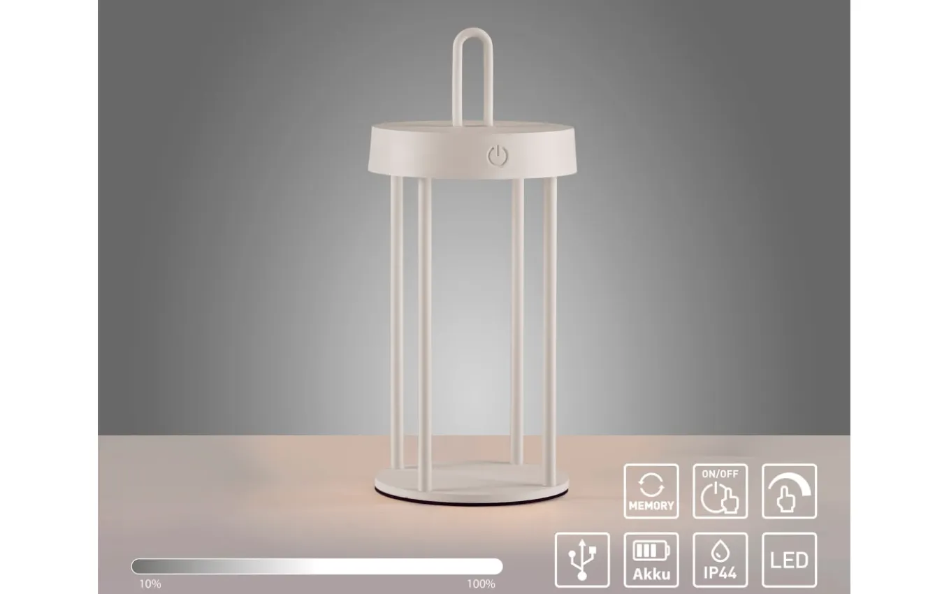 LED-Akkutischleuchte Anselm, weiß, 28,4 cm, inkl. Memoryfunktion