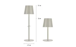 LED-Akku Tischleuchte Euria, greige, 11 cm