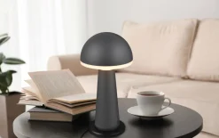 LED-Akku-Tischleuchte Fungo, anthrazit, 31 cm