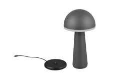 LED-Akku-Tischleuchte Fungo, anthrazit, 31 cm