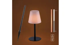 LED-Akku-Tischleuchte Keno, schwarz/weiß, 38 cm