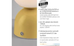 LED-Akkutischleuchte Rudi Schöner Wohnen, gelb, inkl. CCT Funktion