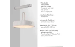 LED-Akkuwandleuchte Arma, weiß, inkl. Memoryfunktion