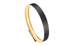 LED-Bodenleuchte Loop, schwarz/gold, inkl. stufenloser Dimmfunktion
