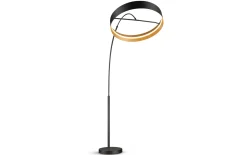 LED-Bogenleuchte Loop, schwarz/gold, inkl. Ausziehfunktion