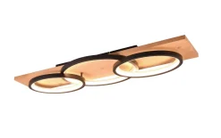LED-Deckenleuchte Barca, holz/schwarz