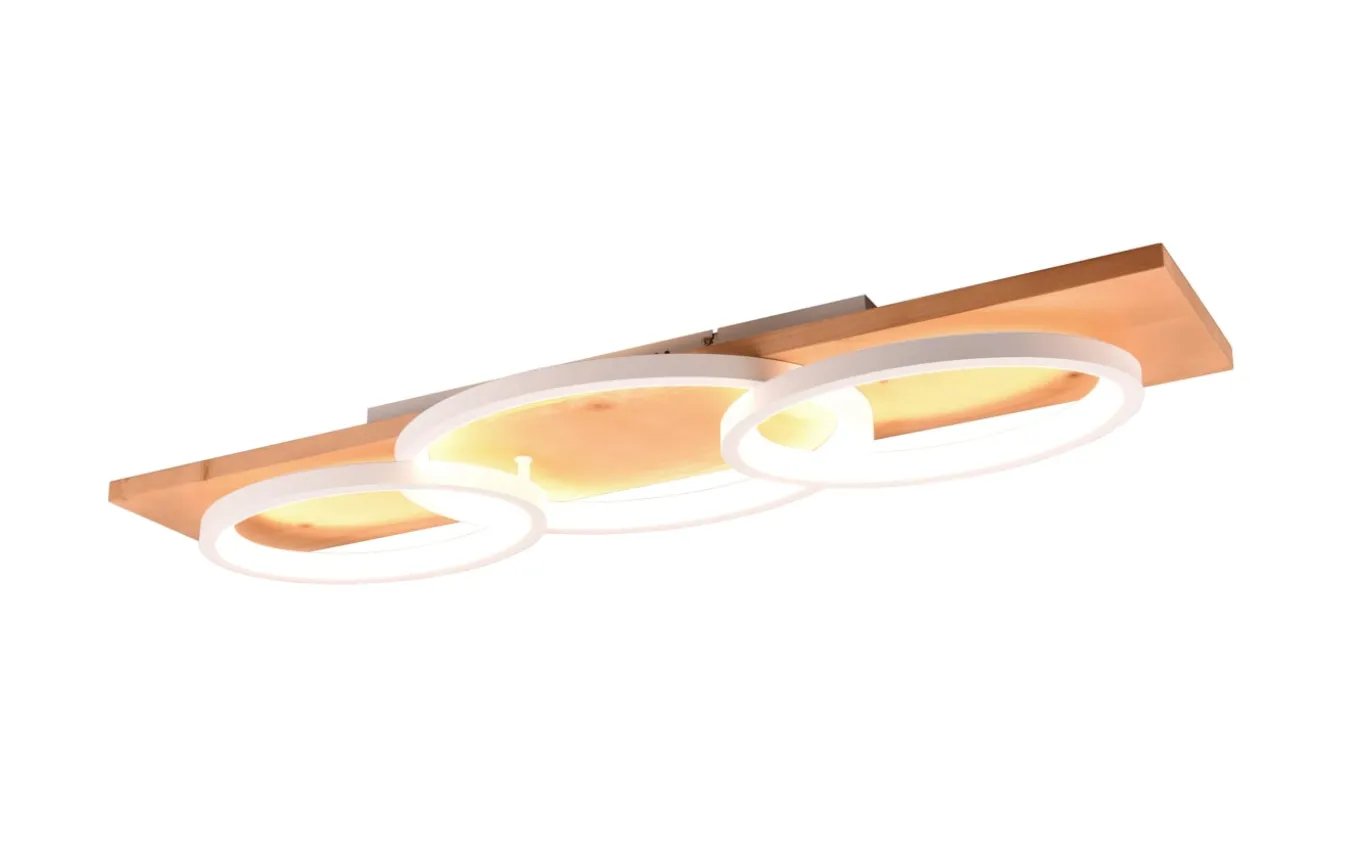 LED-Deckenleuchte Barca, holz/weiß