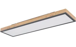 LED-Deckenleuchte CCT Doro, holz/graphit, 80 cm