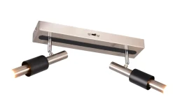 LED-Deckenleuchte CCT Ikaris, nickel, 2-flammig