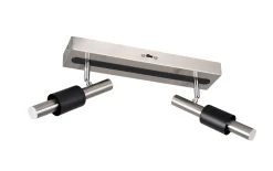 LED-Deckenleuchte CCT Ikaris, nickel, 2-flammig