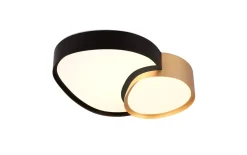 LED-Deckenleuchte CCT Rise, schwarz/gold, 43,5 cm, inkl. Fernbedienung