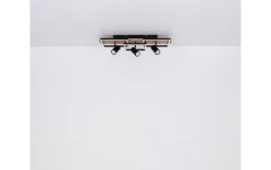 LED-Deckenleuchte Kassu in holzfarbig/schwarz, 72 x 27 cm