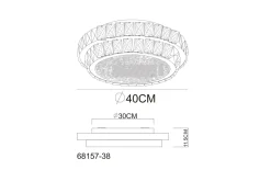 LED-Deckenleuchte Klara, transparent, 40 cm, inkl. CCT und Fernbedienung