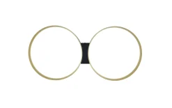 LED-Deckenleuchte Loop, schwarz/gold, inkl. stufenloser Dimmfunktion