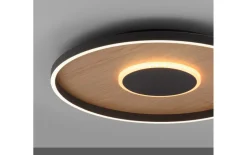LED-Deckenleuchte Mondo Famera, holz/schwarz, inkl. CCT und Fernbedienung