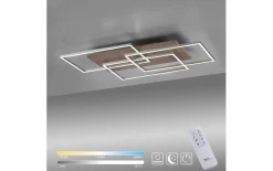 LED-Deckenleuchte Palma CCT mit Holzdekor, 82 x 50 cm