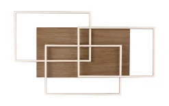 LED-Deckenleuchte Palma CCT mit Holzdekor, 82 x 50 cm