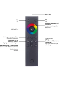 LED-Deckenleuchte Q-Vito, stahlfarbig, 59 cm