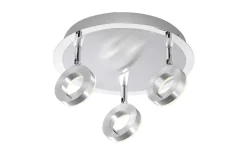 LED-Deckenleuchte Sileda, aluminiumfarbig, 3-flammig, 27 cm