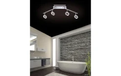 LED-Deckenleuchte Sileda, aluminium matt, 4-flammig, 94 cm