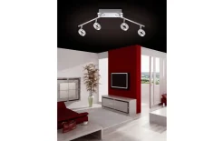 LED-Deckenleuchte Sileda, aluminium matt, 4-flammig, 94 cm