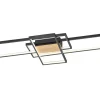 LED-Deckenleuchte Tucson in schwarz/holz, 104 x 42 cm