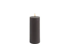 LED-Echtwachskerze, dunkelgrau, 17,5 cm