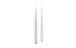 LED-Echtwachsstabkerzen-Set, weiß, 2-teilig