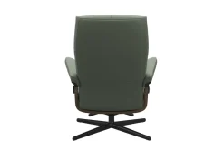 Leder Ruhesessel David (M), Batick Thyme green, Gestell Cross smoked Oak Nachbildung