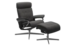 Leder Ruhesessel Erik, Paloma rock, Gestell Cross chrom, schwarz