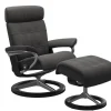 Leder Ruhesessel Erik, Paloma rock, Gestell Signature aluminium, schwarz