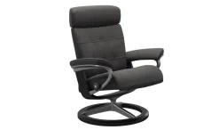 Leder Ruhesessel Erik, Paloma rock, Gestell Signature aluminium, schwarz
