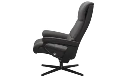 Leder Ruhesessel Stressless View, dunkelgrau/schwarz