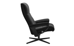 Leder Ruhesessel View (M), Paloma schwarz, Gestell Cross schwarz
