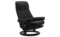 Leder Ruhesessel View, Paloma schwarz, Gestell Power schwarz