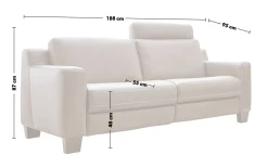 Leder 2,5-Sitzer Maestra, stone