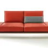 Leder Sofa Phoenix 2,5-sitzig, rot, inkl. Funktionen