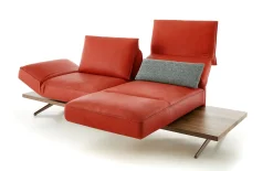 Leder Sofa Phoenix 2,5-sitzig, rot, inkl. Funktionen