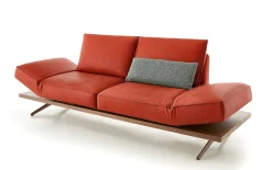 Leder Sofa Phoenix 2,5-sitzig, rot, inkl. Funktionen