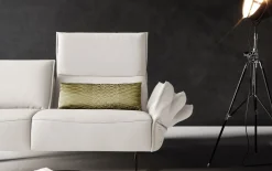 Leder Sofa 2,5-Sitzer, weiß, inkl. Funktionen
