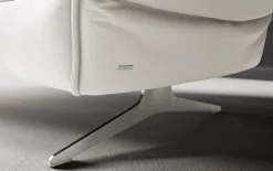 Leder Sofa 2-Sitzer, weiß, inkl. Funktionen
