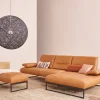 Leder Wohnlandschaft 9360, bright, Metallkufen anthrazit pulverbeschichtet