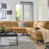 Leder Wohnlandschaft MR1380, goldfarbig