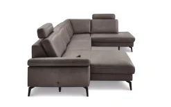 Leder Wohnlandschaft MR 285, grau