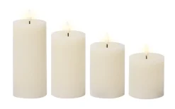 LED Kerze, beige/warmweiß, 4-teilig