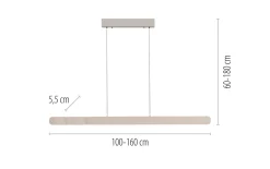 LED-Pendelleuchte Adriana Round, sand, inkl. Funktionen