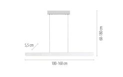 LED-Pendelleuchte Adriana Round, weiß, inkl. Funktionen